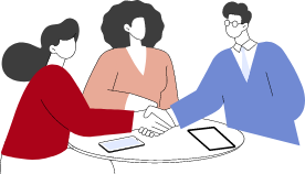 握手をしているイラスト