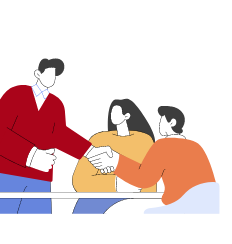 握手しているイラスト