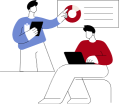 プレゼンしているイラスト