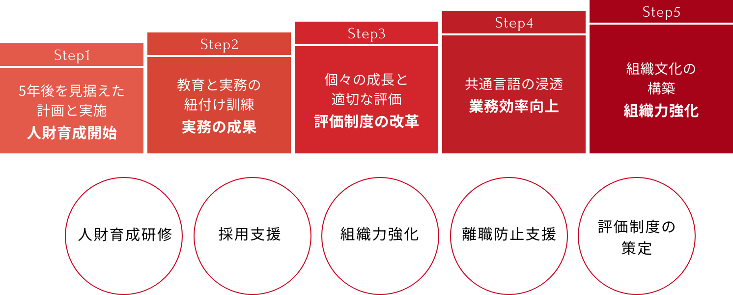 人財育成計画のステップ